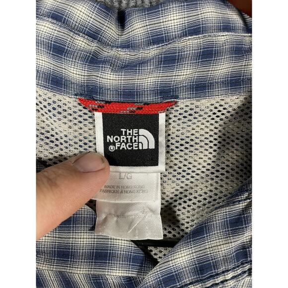 The North Face Button Up Shirt Men's Large Blue Plaid Longsleeve Vented Outdoor - Picture 3 of 10